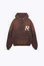 Washed brown cotton hoodie with logo - Masking Tape Initial Hoodie 