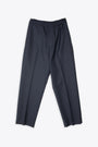 Pantalone in fresco lana blu navy con elastico in vita - Leo 