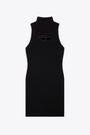 Black rib-knitted turtleneck dress- M Onerva 