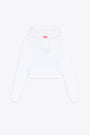 White cropped hoodie with cut-out logo - F Slimmy Od 