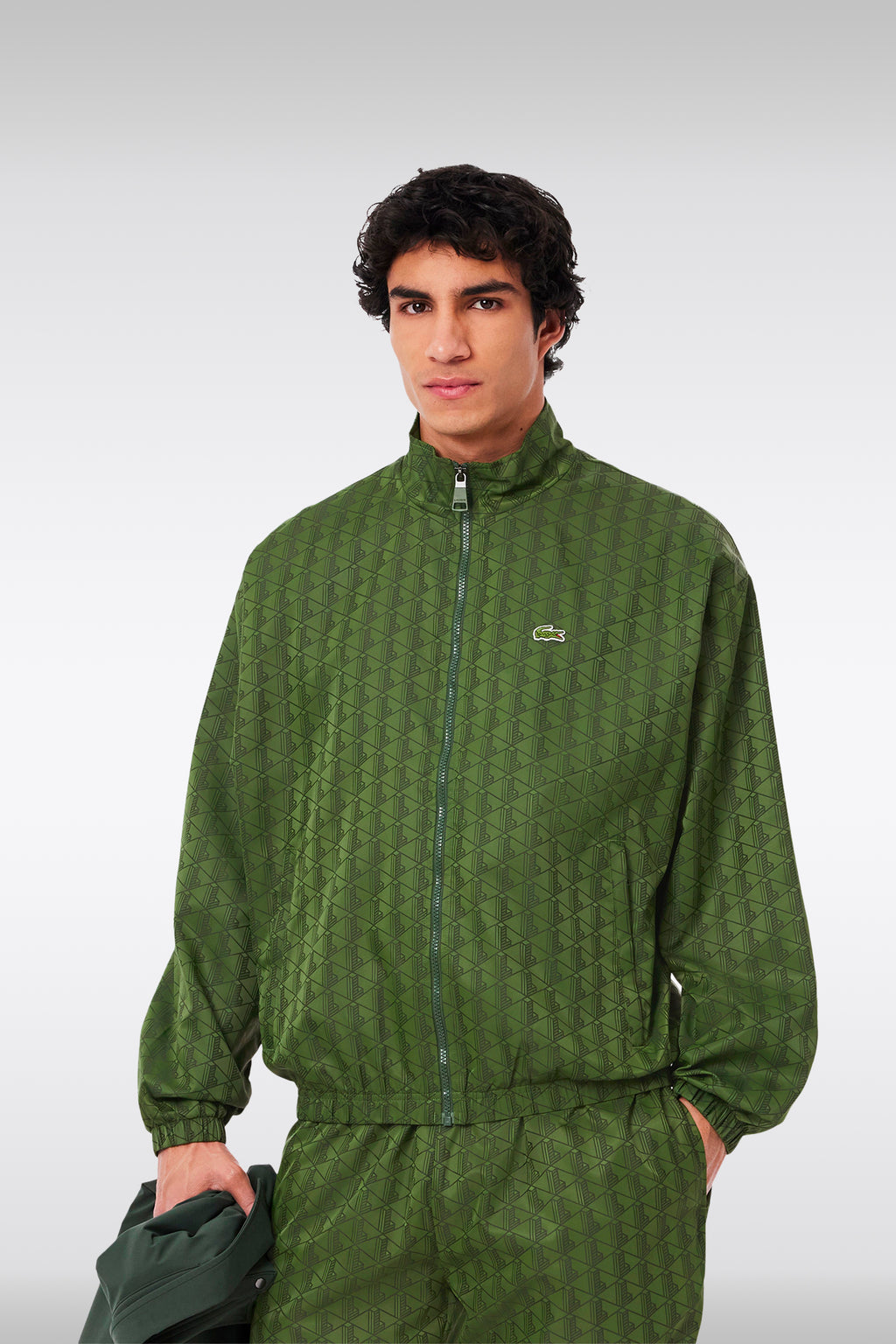 alt-image__Green-nylon-jacket-with-monogram-print-