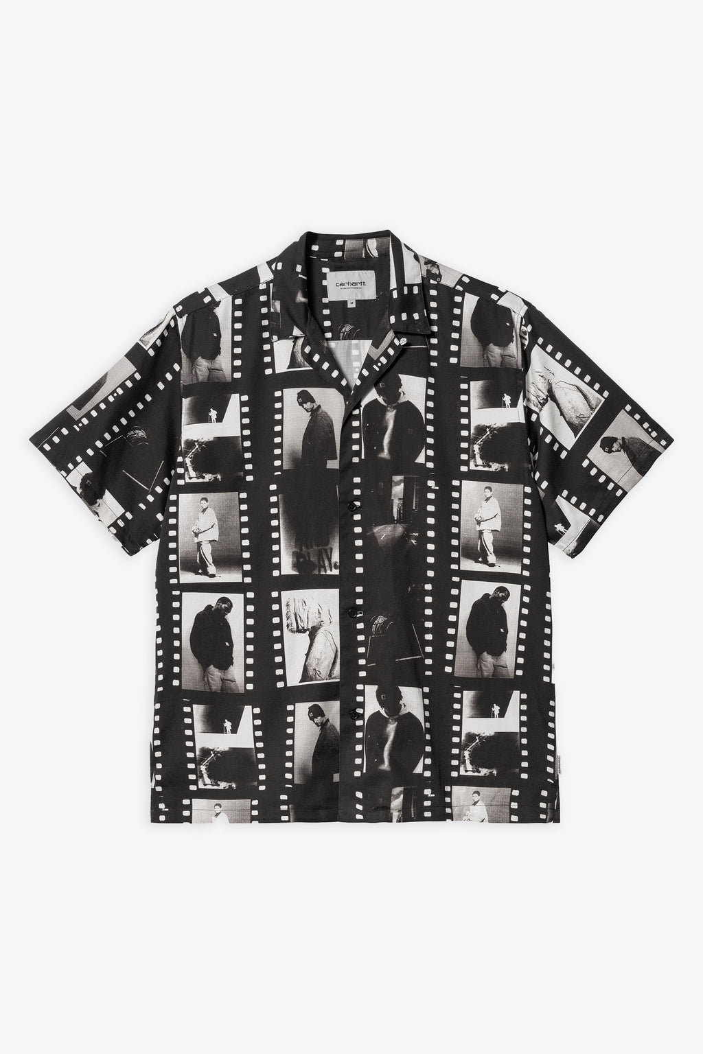 alt-image__Black-satin-bowling-shirt-with-photographic-print---S/S-Photo-Strip-Shirt