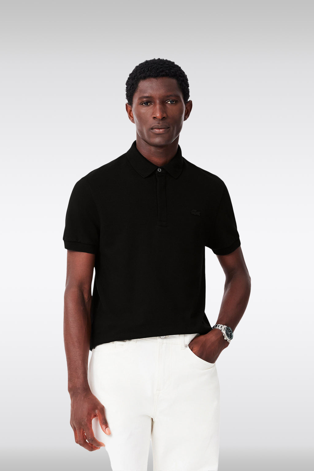 alt-image__Polo-nera-in-cotone-piquè-stretch