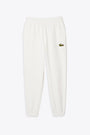 White cotton sweatpant with logo patch 