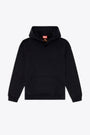 Black cotton hoodie with bleached Oval D logo - S Boxt Hood Bleach 