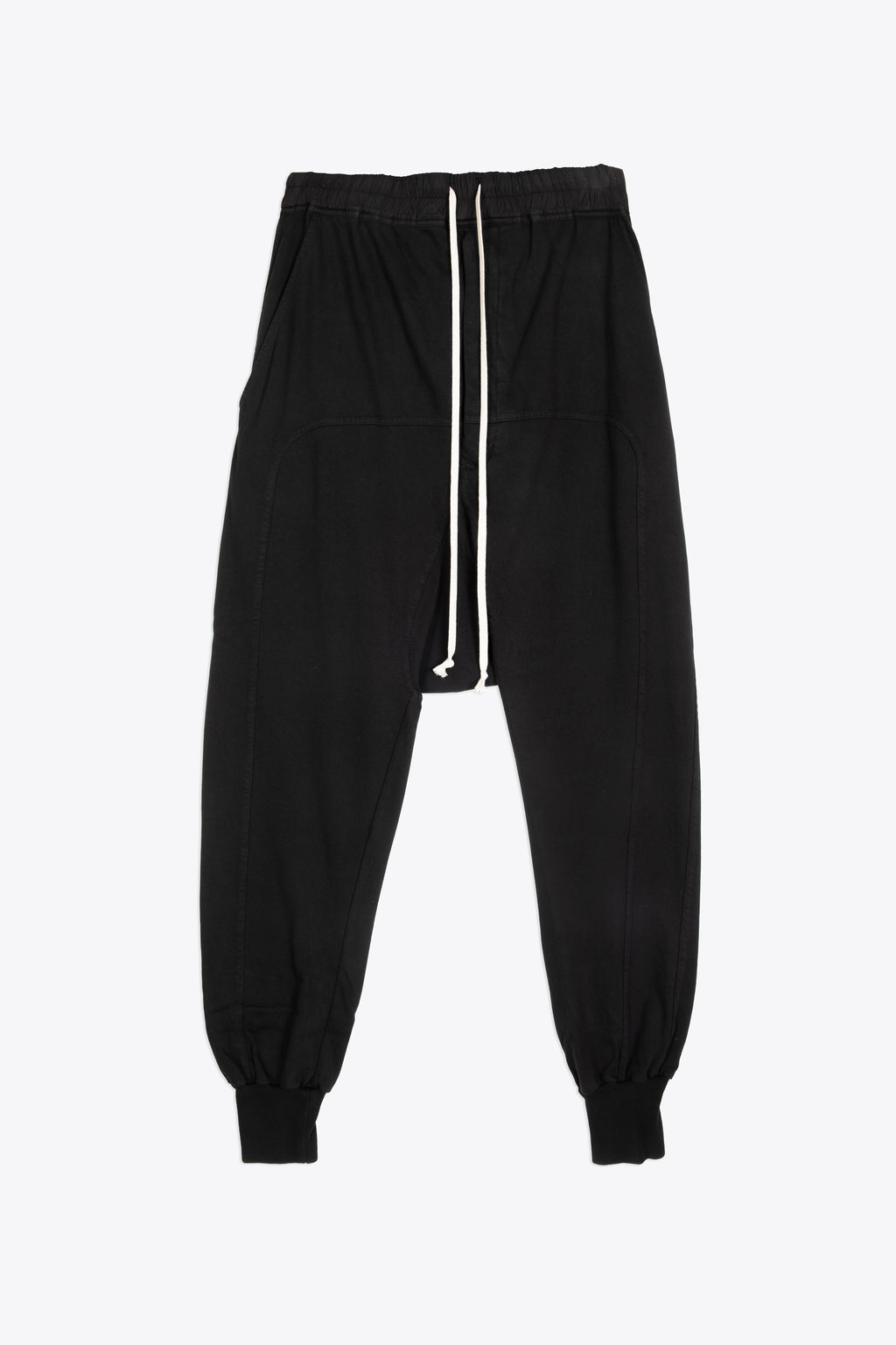 alt-image__Pantalone-nero-in-felpa-con-cavallo-basso---Prisoner-Drawstring