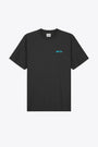 Black cotton t-shirt with chest logo and back graphic print - Back Logo People T-shirt 