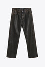 Brown vintage finish faux leather pant - Loose 