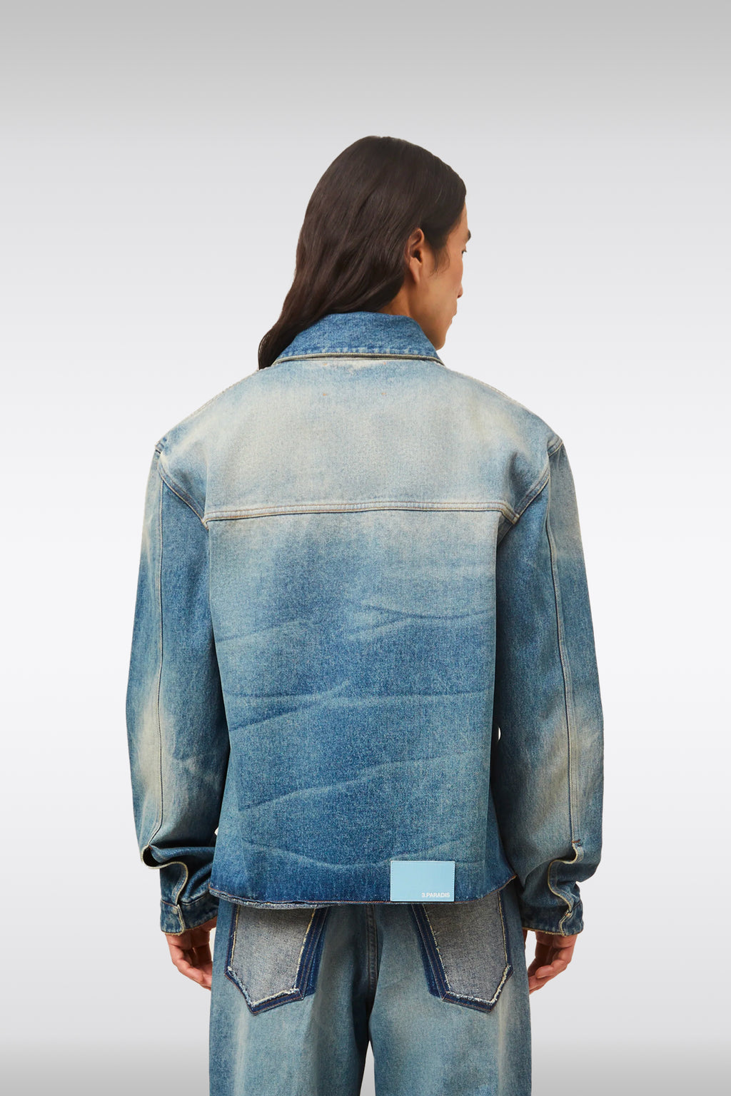 alt-image__Giacca-in-denim-blu-sabbiato-con-stampa-digitale---Freedom-Doves-Denim-Jacket