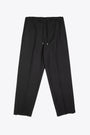 Black wool drawstring pant - Pajama Trousers 