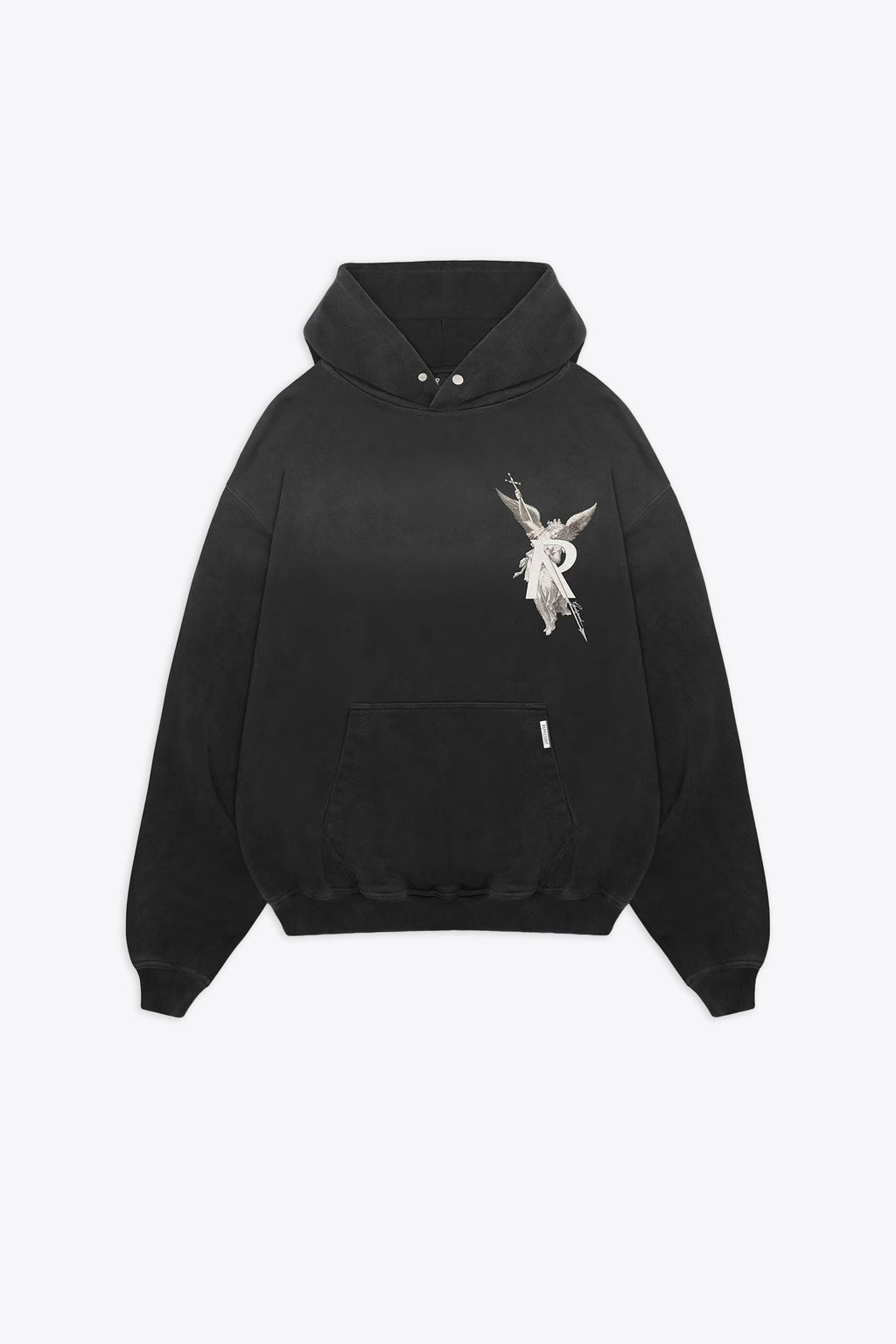 alt-image__Felpa-in-cotone-nero-lavato-con-stampa-e-logo-al-petto-e-sul-retro---Archangel-Hoodie