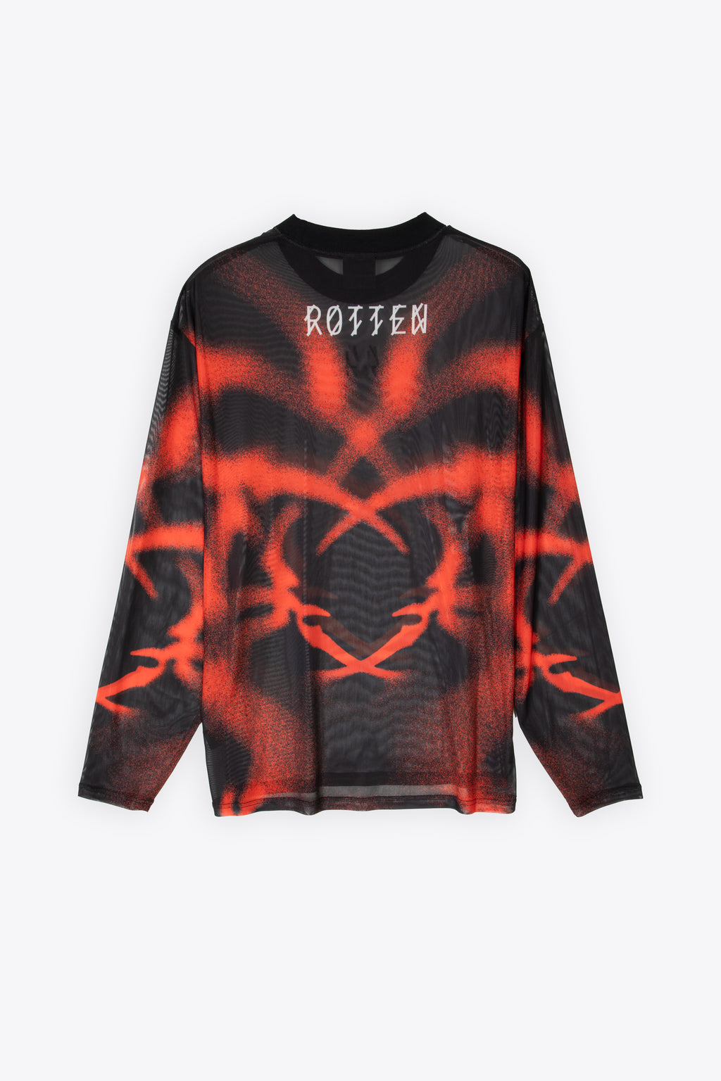 alt-image__T-shirt-in-mesh-nero-e-rosso-con-stampa-tribal---Rotten-Longsleeve