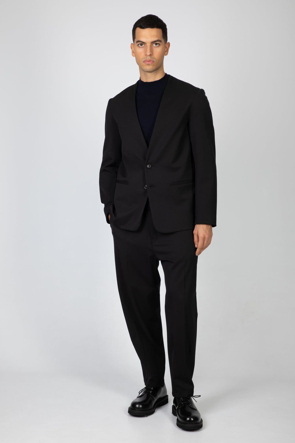 alt-image__Black-technical-wool-collarless-blazer-