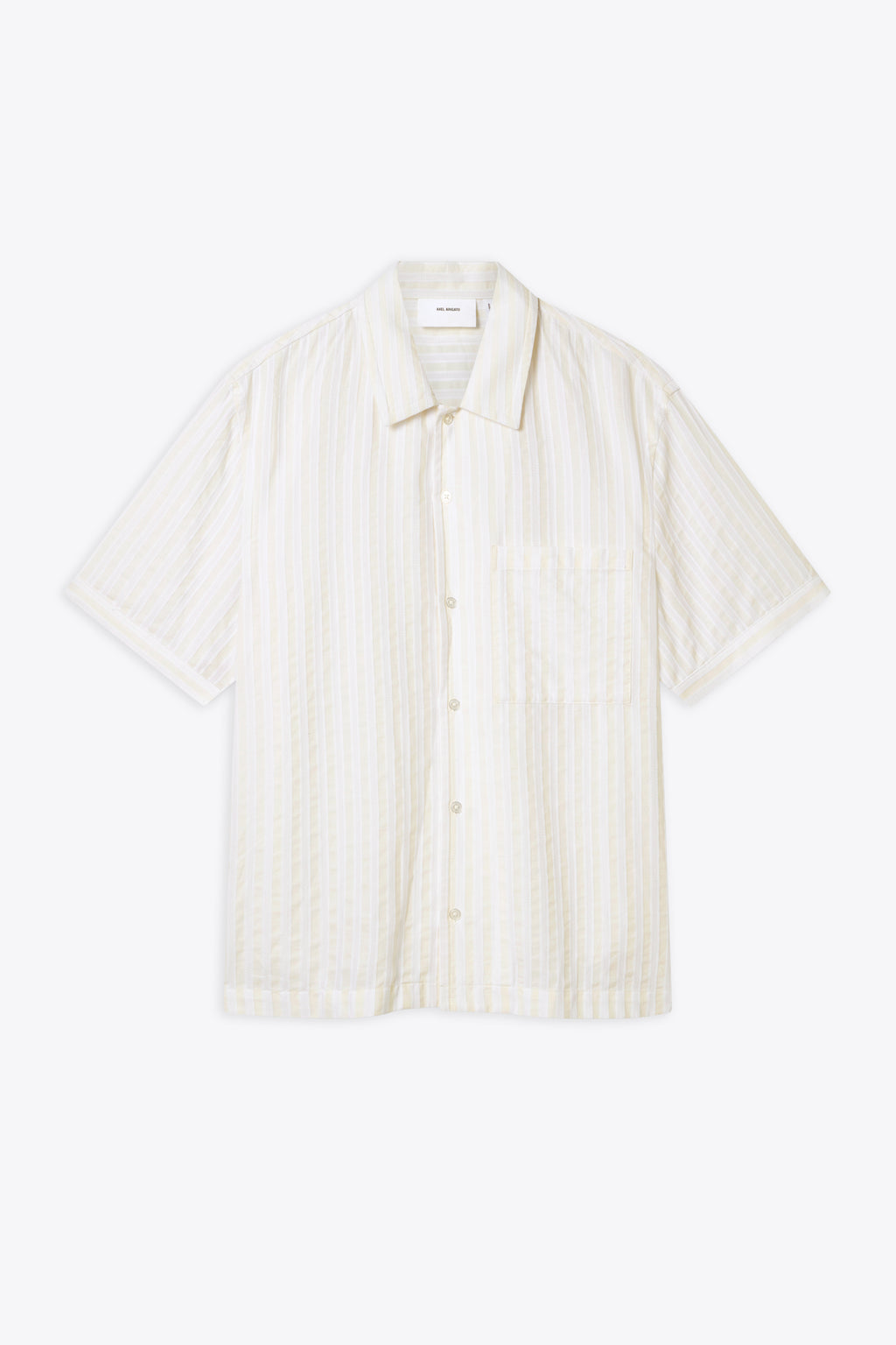 alt-image__Camicia-in-cotone-a-righe-panna-e-beige---Lido-Striped-Shirt