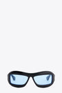 Black acetate chunky sunglasses with blue lense - Zarin 