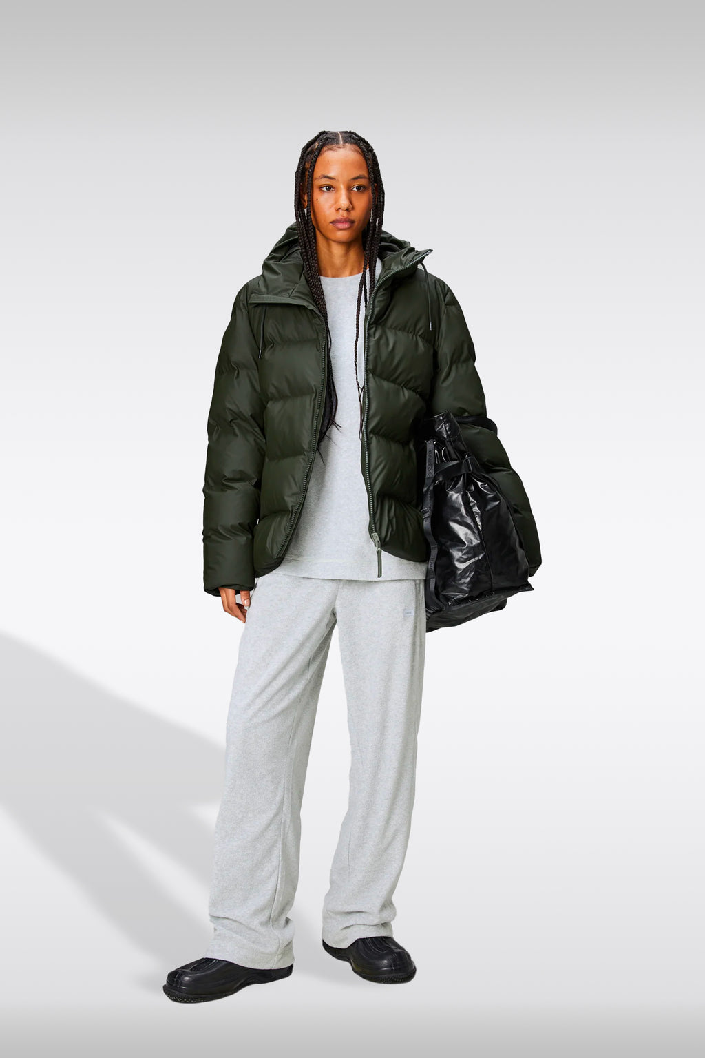 alt-image__Piumino-in-pvc-impermeabile-verde-militare-con-cappuccio---Alta-Puffer-Jacket