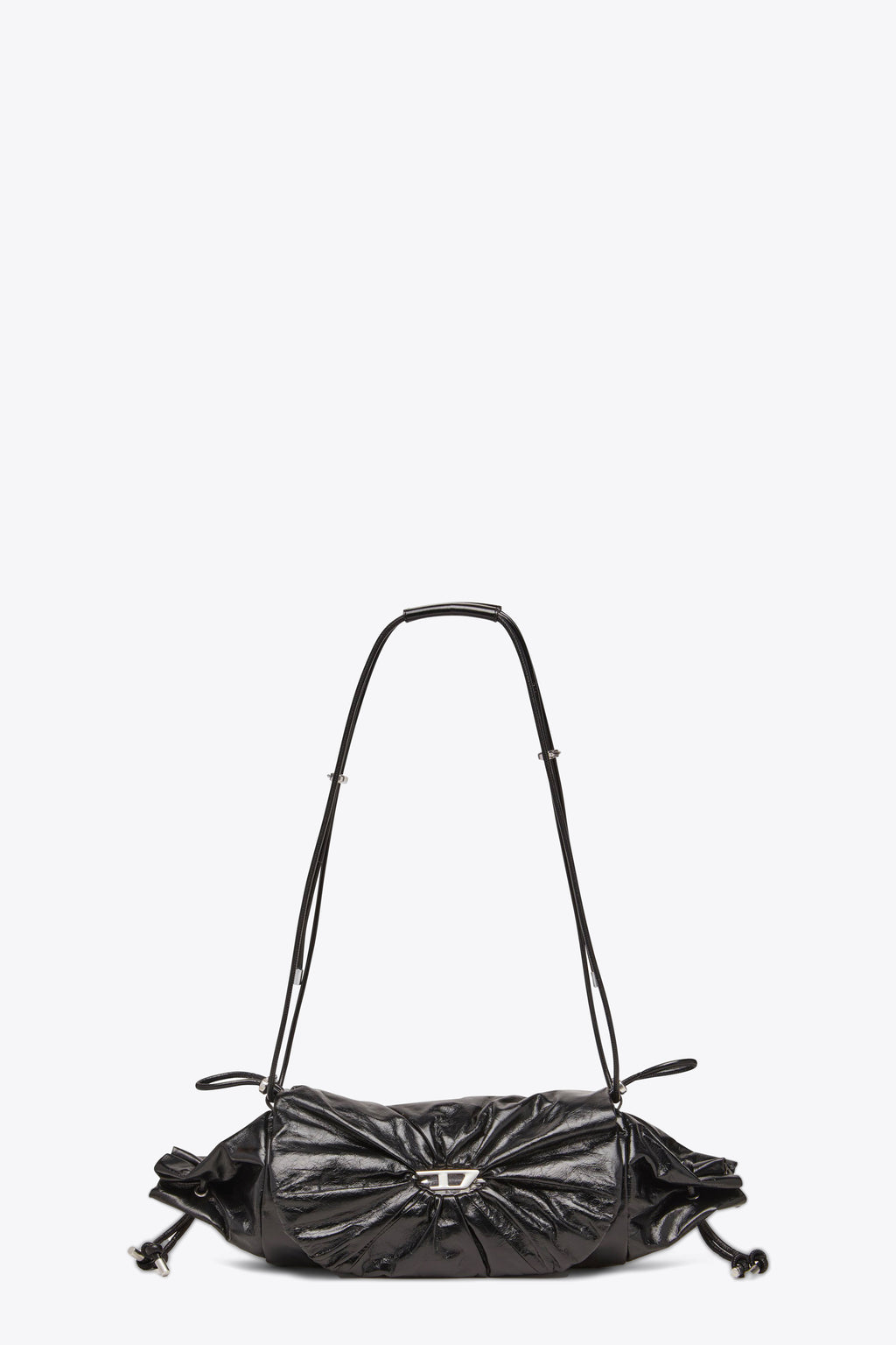 alt-image__Borsa-a-spalla-in-pelle-lucida-nera-con-logo---Scrunch-D-Shoulder-M