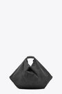 Washed dark grey draped canvas maxi Japanese bag 