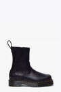 Black leather ankle boots with squared toe - Amaayah Lo 