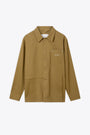 Caramel brown canvas shirt with logo embroidery - Rowe Canvas Overshirt 