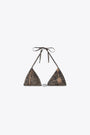 Top bikini in lycra nero con stampa denim trompe l'oeil - Sees T Dnm 