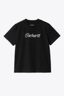 Black cotton t-shirt with front logo and back graphic print - W' S/S Chained T-Shirt 