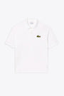 White piquè cotton polo shirt with big logo 