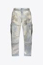 Light blue bleached baggy cargo jeans - D Fish Cargo 