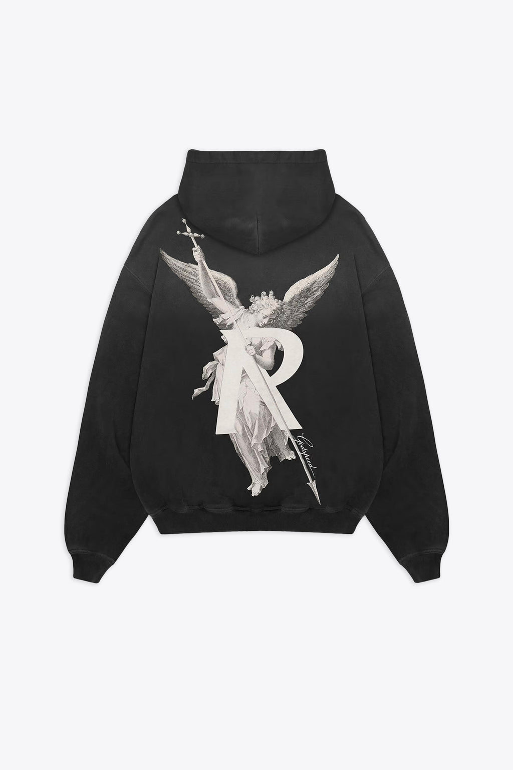 alt-image__Felpa-in-cotone-nero-lavato-con-stampa-e-logo-al-petto-e-sul-retro---Archangel-Hoodie