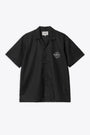 Camicia nera in cotone con manica corta e ricamo - S/S Ablaze Shirt 