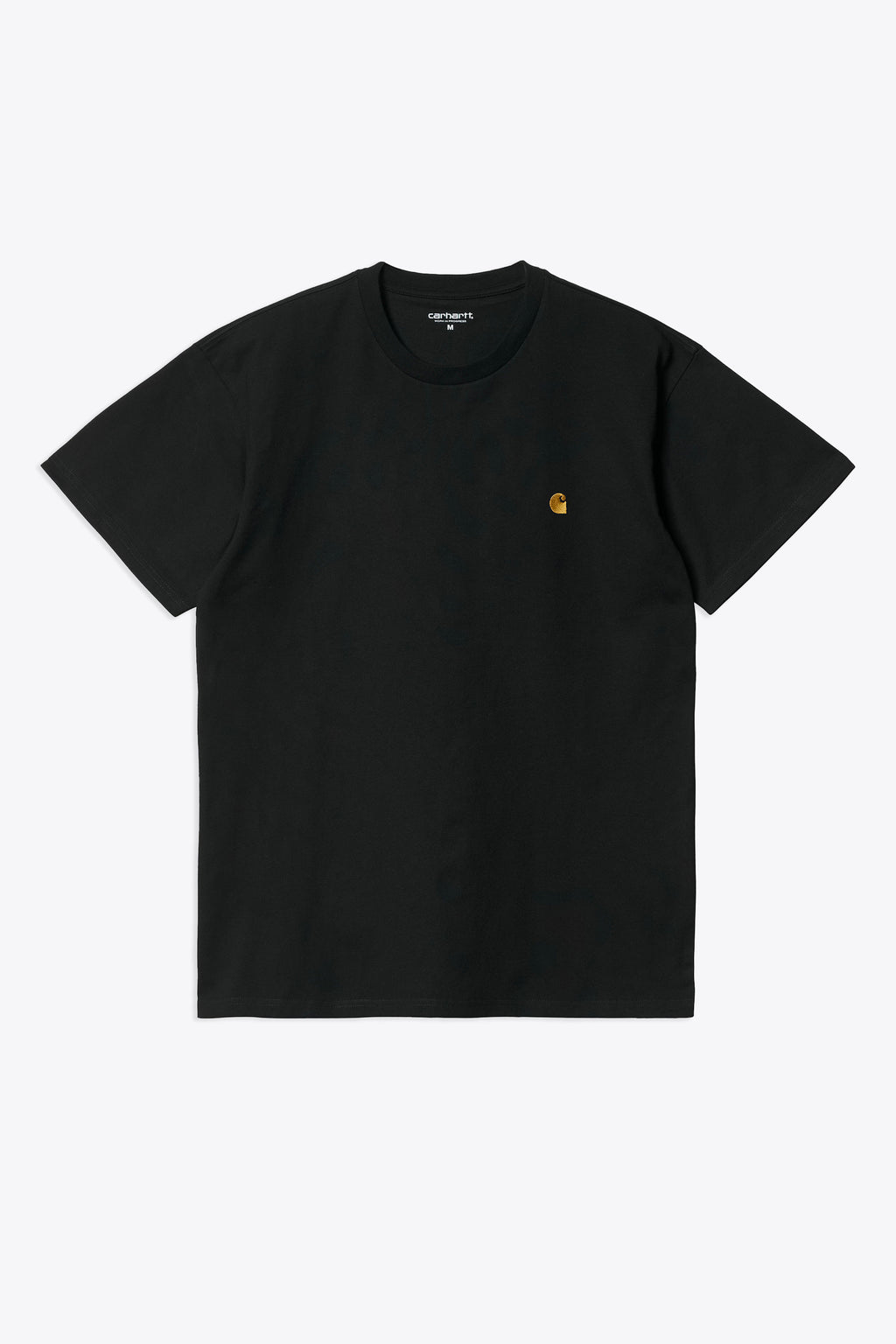 alt-image__T-shirt-nera-in-cotone-con-logo-ricamato-al-petto---S/S-Chase-T-Shirt