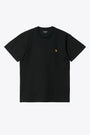 T-shirt nera in cotone con logo ricamato al petto - S/S Chase T-Shirt 
