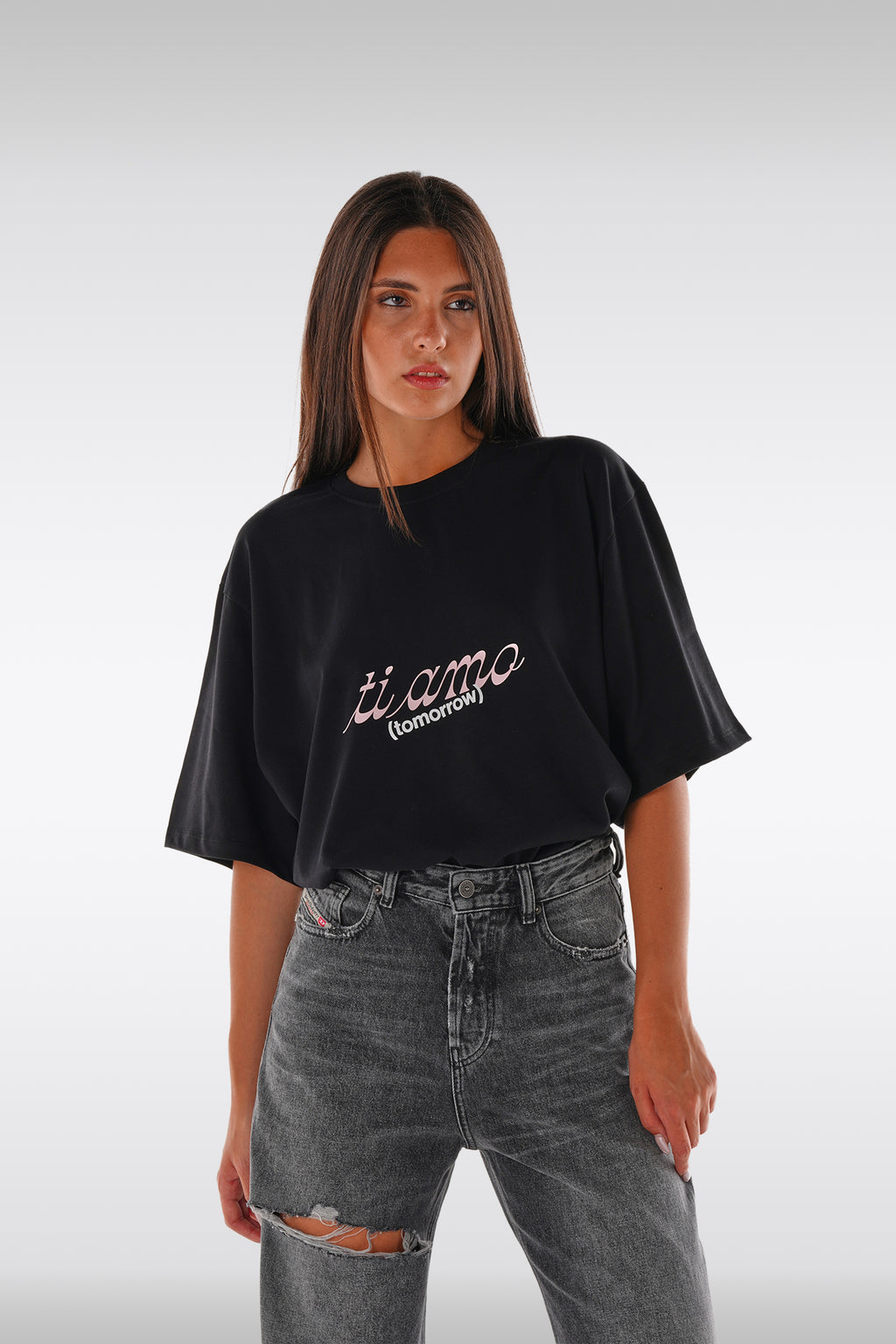 alt-image__Black-cotton-t-shirt-with-slogan-print