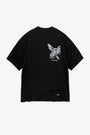 Black cotton t-shirt with graphic print at chest and back - Elegance In Motion T-Shirt  