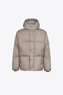 Beige nylon hooded puffer jacket - Khrisman Puff Iconic 