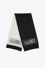 Black and white wool blend scarf with logo 