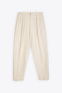 Off wite cotton twill pant with front pleat - Portobello 