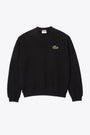 Black cotton sweatshirt with big logo patch 