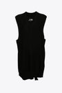 Maxi gilet in maglia nero con scollo a V 