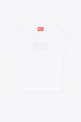 White cotton t-shirt with Oval D logo embroidery - T Angie 