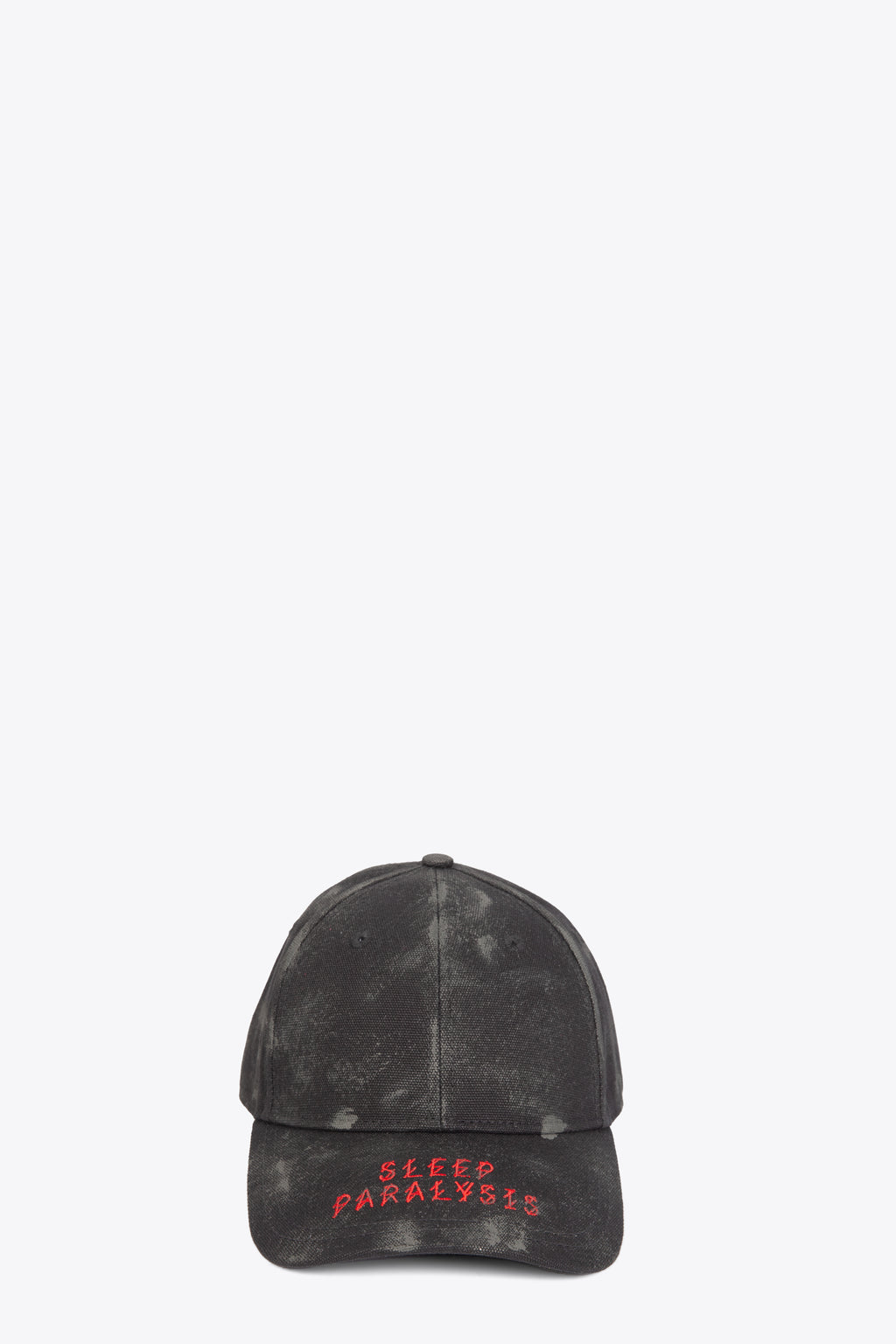 alt-image__Cappello-con-visiera-in-canvas-nero-con-texture---Sleep-Paralysis-Cap