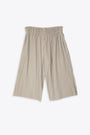 Bermuda in tessuto plissettato grigio con elastico in vita - Pleated Wide Leg Culottes 