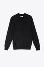 Black wool raglan sleeves sweater 