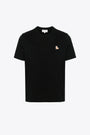 Black cotton t-shirt with chest patch - Chillax Fox Patch Regular Tee  