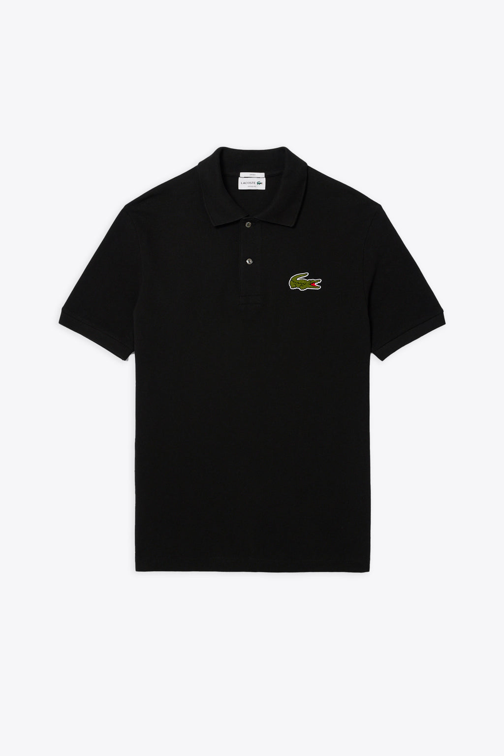 alt-image__Polo-nera-in-cotone-piquè-con-logo-grande-al-petto