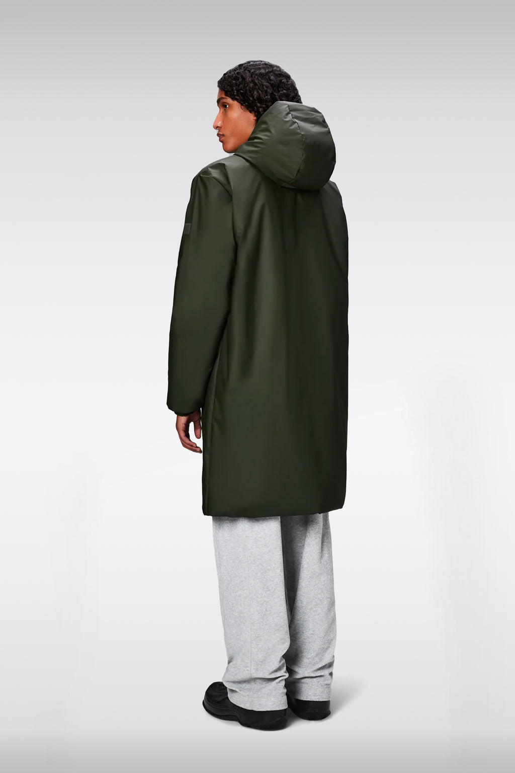 alt-image__Giacca-antipioggia-unisex-in-pvc-verde-militare-con-cappuccio---Lohja-Longer-Insulated-Jacket