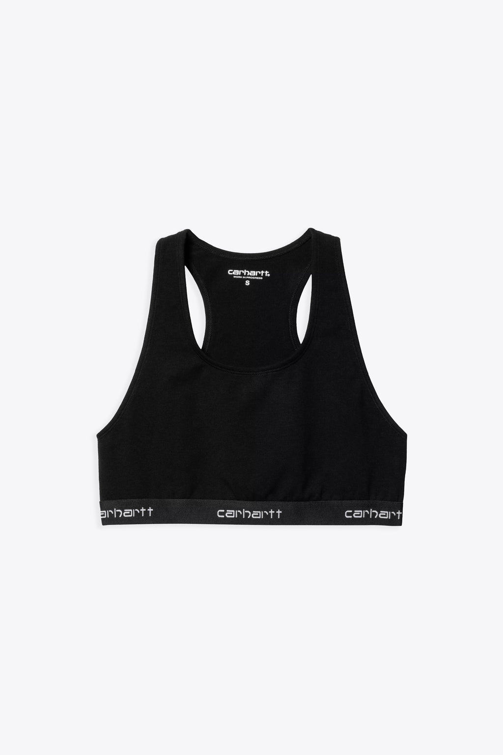 alt-image__Top-corto-in-cotone-nero-con-elastico-e-logo---W'-Script-Racer-Tank