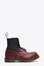 Black and burgundy leather boots in collaboration with Dr. Martens 