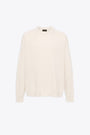 Off white cashmere blend relaxed fit sweater 