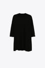 T-shirt nera oversize con fondo a taglio vivo- Tommy T 